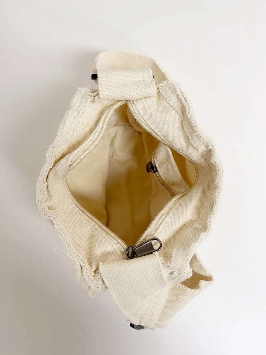 Raw Trim Detail Hobo Bag