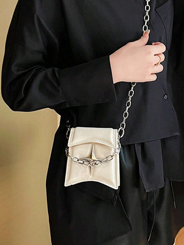Star Embellish Pu Leather Shoulder Bag