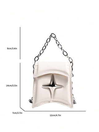 Star Embellish Pu Leather Shoulder Bag