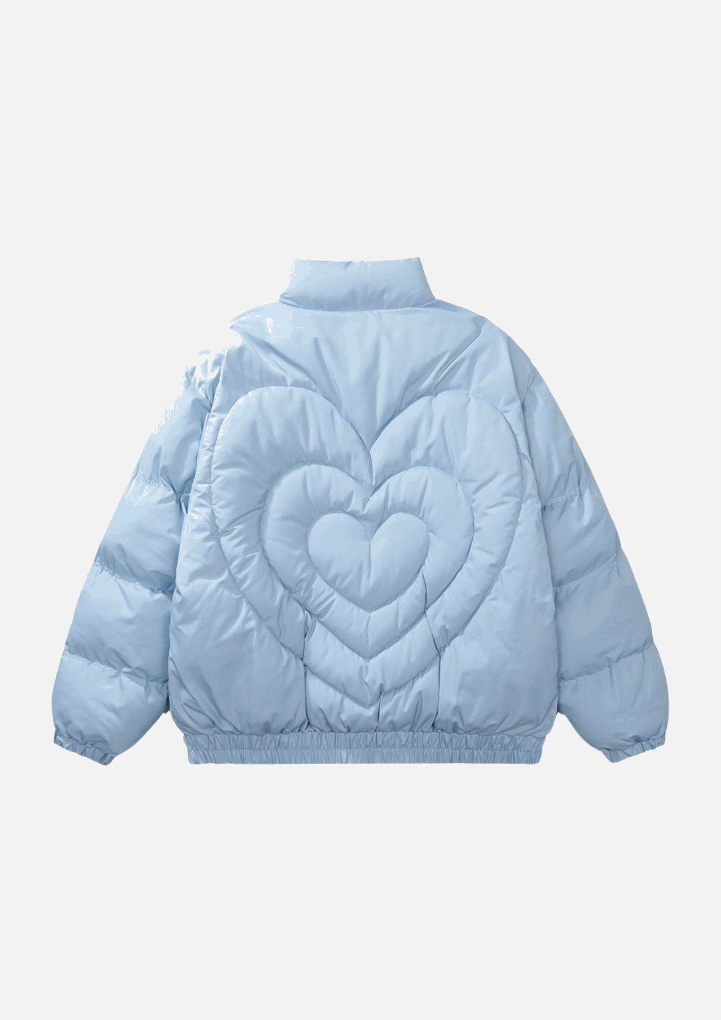 Pleated Heart Puffer Jacket