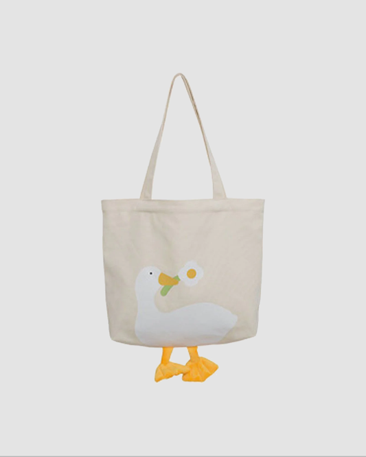 Duck Flower Canvas Bag