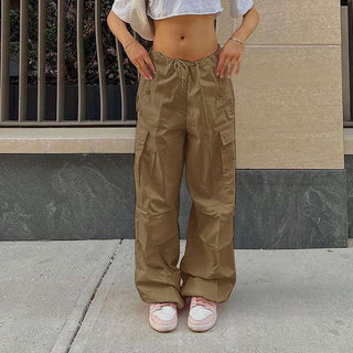 Drawstring Y2K Baggy Parachute Pants