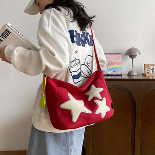 Large Hobo Bag Star Decor With Flower Bag Charm