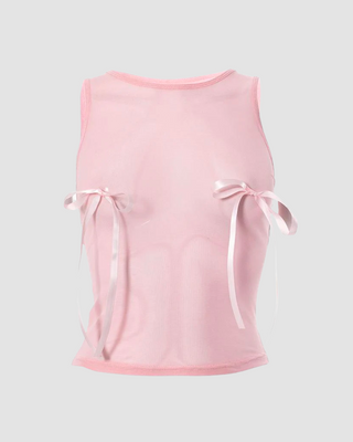 Pink Bow Cropped Top