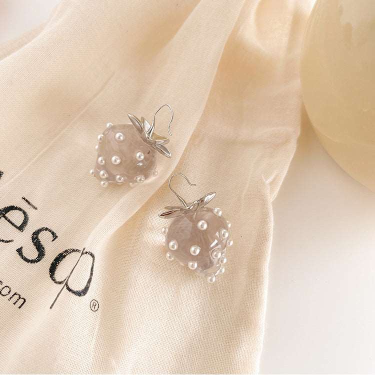 Faux Pearl Fruit Design Earrings