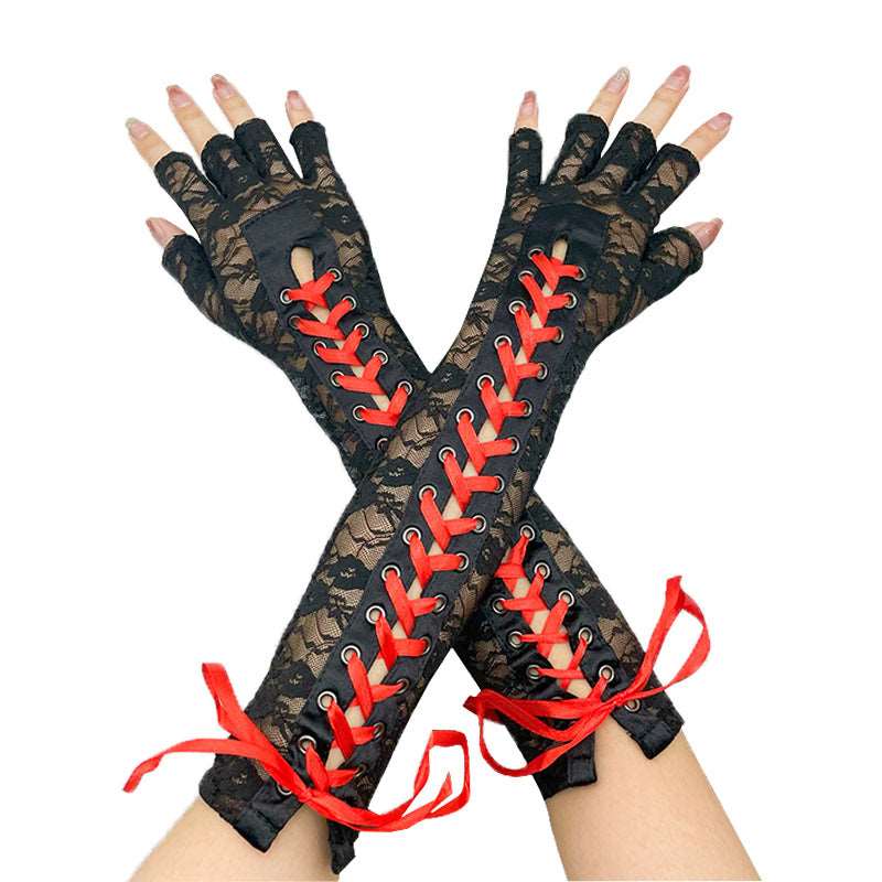 Lace Fingerless Long Gloves