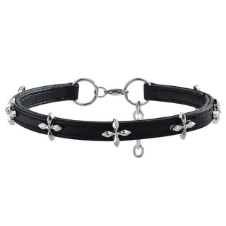 Cross Faux Leather Necklace Choker