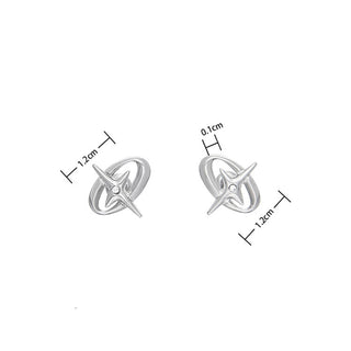 Oval Star Pattern Earrings