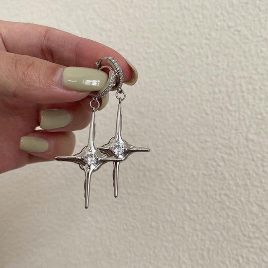 Silver Crystal Quartz Earring