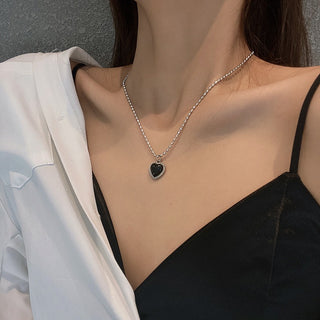 Black Heart Pendant Necklace