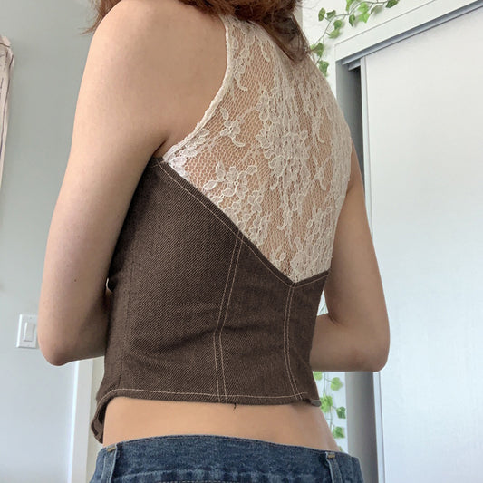 Y2k Vintage Lace Vest