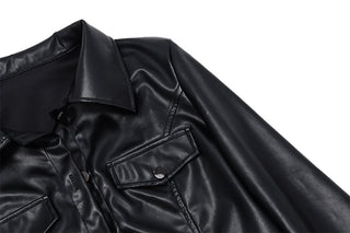 Cropped Black Faux Leather Jacket