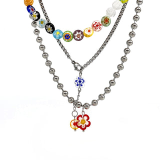 Y2K Flower Layered Necklace