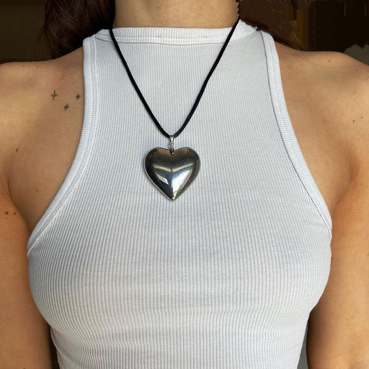 Y2K Big Heart Pendant Necklace